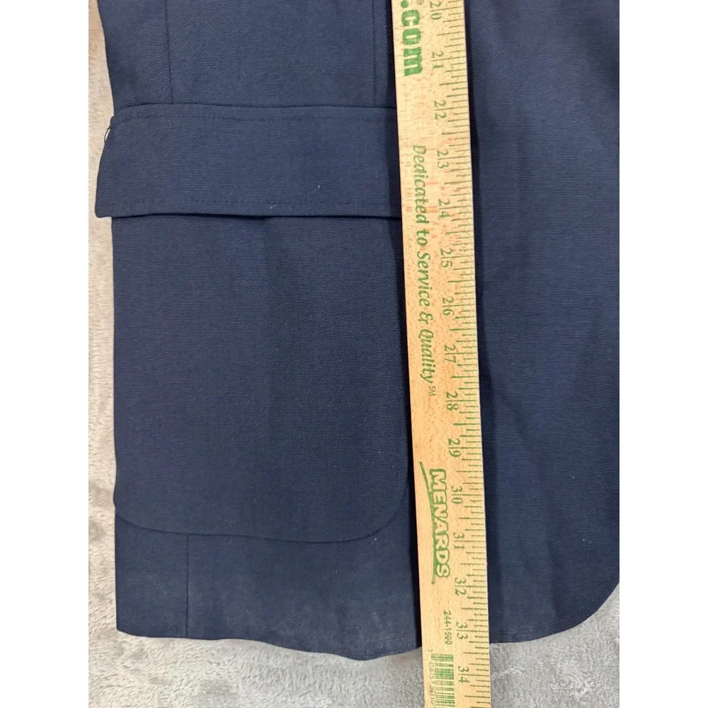 Stafford Blazer Mens 50L Navy Blue 2 Gold Button Sports Coat Worsted Wool USA‎